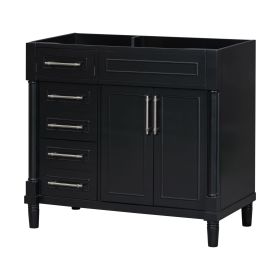 36'' Bathroom Vanity without Sink, Freestanding Bathroom Storage Cabinet with 2 Drawers and a Tipout Drawer, Solid Wood Frame Vanity Only