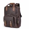 Large Leather Backpack Camera Bag with Tripod Holder-The Gaetano