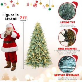 PE, PVC Christmas Tree, Christmas Decorations, With Lights (Option: 7ft)